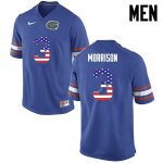 Men's Florida Gators #3 Antonio Morrison NCAA Nike Blue USA Flag Fashion Authentic Stitched College Football Jersey RJR0462LN